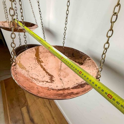 LARGE ANTIQUE COPPER AND IRON BALANCE SCALES - ADDITIONAL PHOTO 12