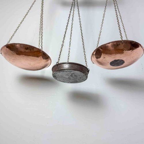 LARGE ANTIQUE COPPER AND IRON BALANCE SCALES - ADDITIONAL PHOTO 15