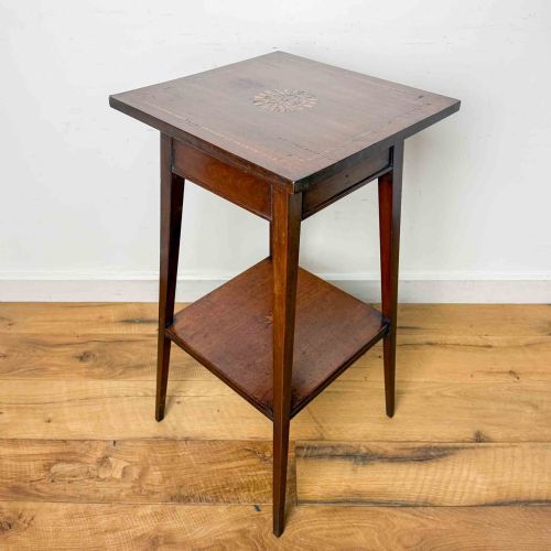 EDWARDIAN INLAID SIDE TABLE WITH LIFT UP TOP - ADDITIONAL PHOTO 1