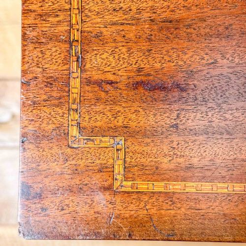 EDWARDIAN INLAID SIDE TABLE WITH LIFT UP TOP - ADDITIONAL PHOTO 4
