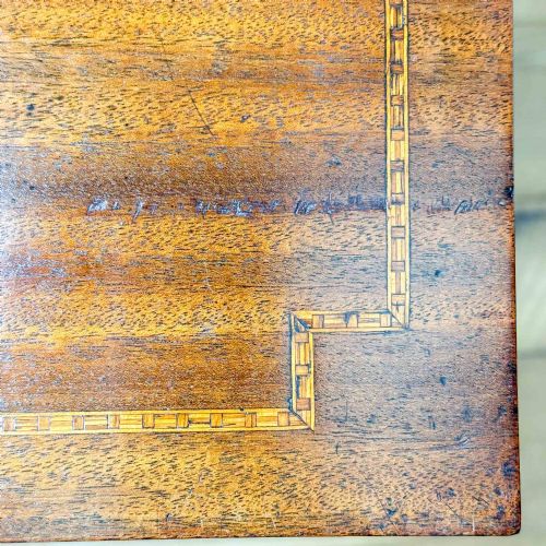 EDWARDIAN INLAID SIDE TABLE WITH LIFT UP TOP - ADDITIONAL PHOTO 5
