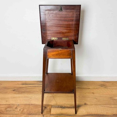 EDWARDIAN INLAID SIDE TABLE WITH LIFT UP TOP - ADDITIONAL PHOTO 7