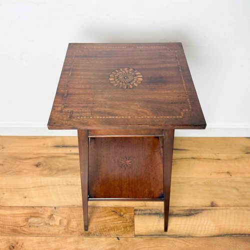 EDWARDIAN INLAID SIDE TABLE WITH LIFT UP TOP - ADDITIONAL PHOTO 9