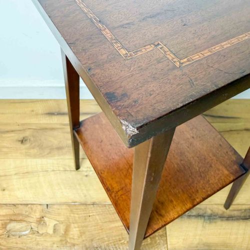 EDWARDIAN INLAID SIDE TABLE WITH LIFT UP TOP - ADDITIONAL PHOTO 10