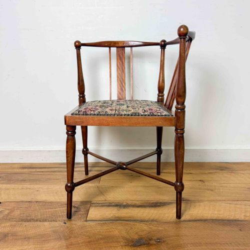 EDWARDIAN FRUITWOOD CORNER CHAIR - ADDITIONAL PHOTO 2