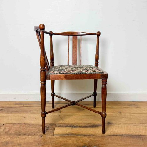 EDWARDIAN FRUITWOOD CORNER CHAIR - ADDITIONAL PHOTO 3