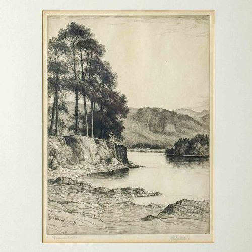 DERWENT WATER ETCHING BY JOHN FULLWOOD 1854 1931 - ADDITIONAL PHOTO 1