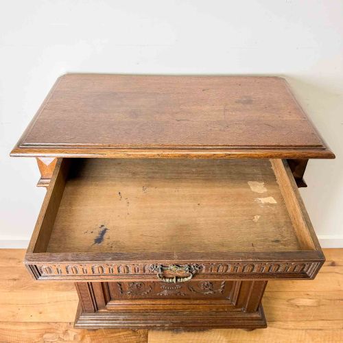 ANTIQUE FRENCH CARVED OAK CUPBOARD - ADDITIONAL PHOTO 12