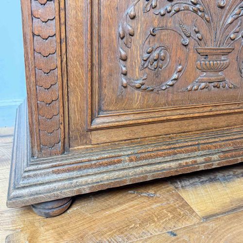 ANTIQUE FRENCH CARVED OAK CUPBOARD - ADDITIONAL PHOTO 15