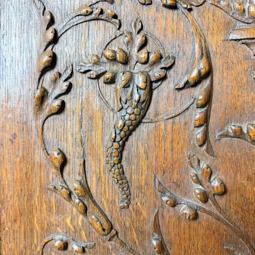 ANTIQUE FRENCH CARVED OAK CUPBOARD - ADDITIONAL PHOTO 16