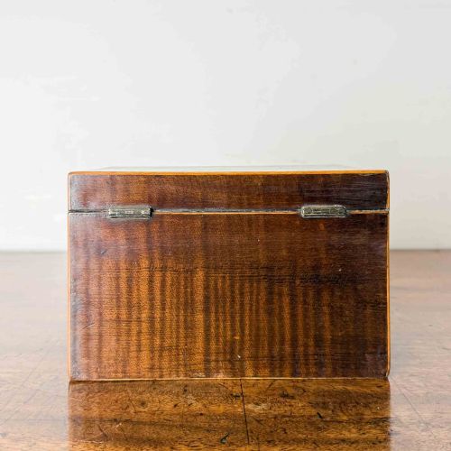 GEORGIAN MAHOGANY INLAID TEA CADDY - ADDITIONAL PHOTO 5