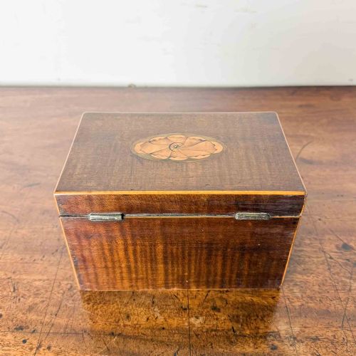 GEORGIAN MAHOGANY INLAID TEA CADDY - ADDITIONAL PHOTO 6