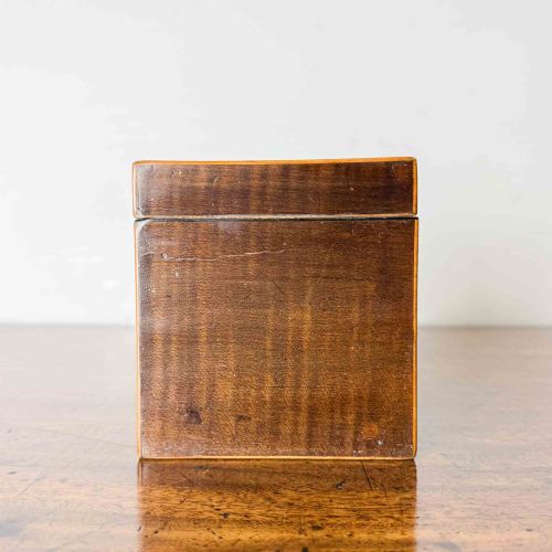 GEORGIAN MAHOGANY INLAID TEA CADDY - ADDITIONAL PHOTO 7