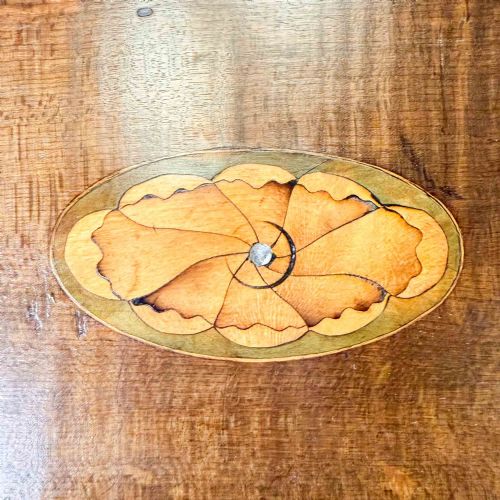 GEORGIAN MAHOGANY INLAID TEA CADDY - ADDITIONAL PHOTO 8