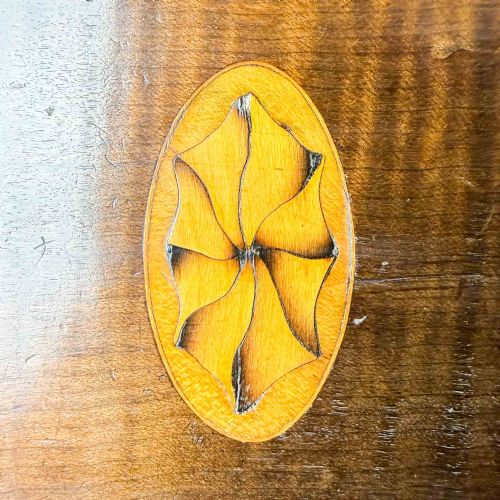GEORGIAN MAHOGANY INLAID TEA CADDY - ADDITIONAL PHOTO 9