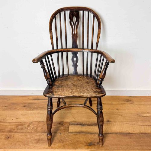 ANTIQUE HIGH BACK WINDSOR CHAIR - ADDITIONAL PHOTO 3