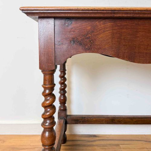 19TH CENTURY OAK SIDE TABLE BARLEY TWIST LEGS - ADDITIONAL PHOTO 3