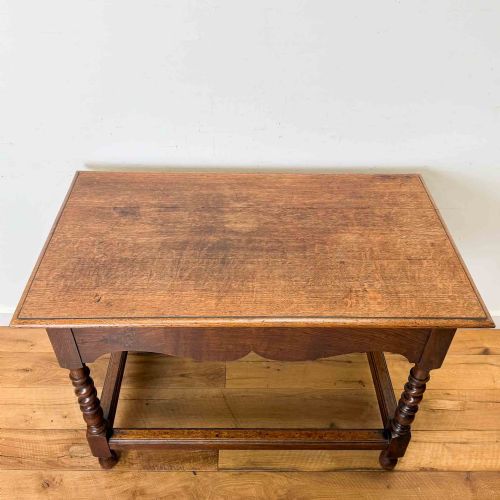 19TH CENTURY OAK SIDE TABLE BARLEY TWIST LEGS - ADDITIONAL PHOTO 5