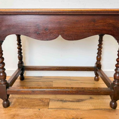 19TH CENTURY OAK SIDE TABLE BARLEY TWIST LEGS - ADDITIONAL PHOTO 7