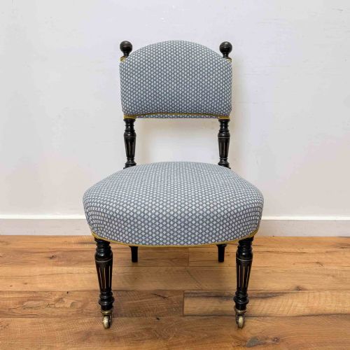 fig 1. Aesthetic Movement Ebonised Upholstered Chair