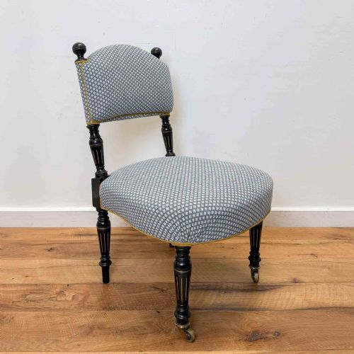 fig 2. Aesthetic Movement Ebonised Upholstered Chair