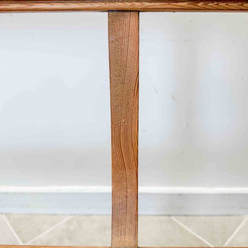 ANTIQUE PITCH PINE OPEN BACK CHURCH PEW - ADDITIONAL PHOTO 7