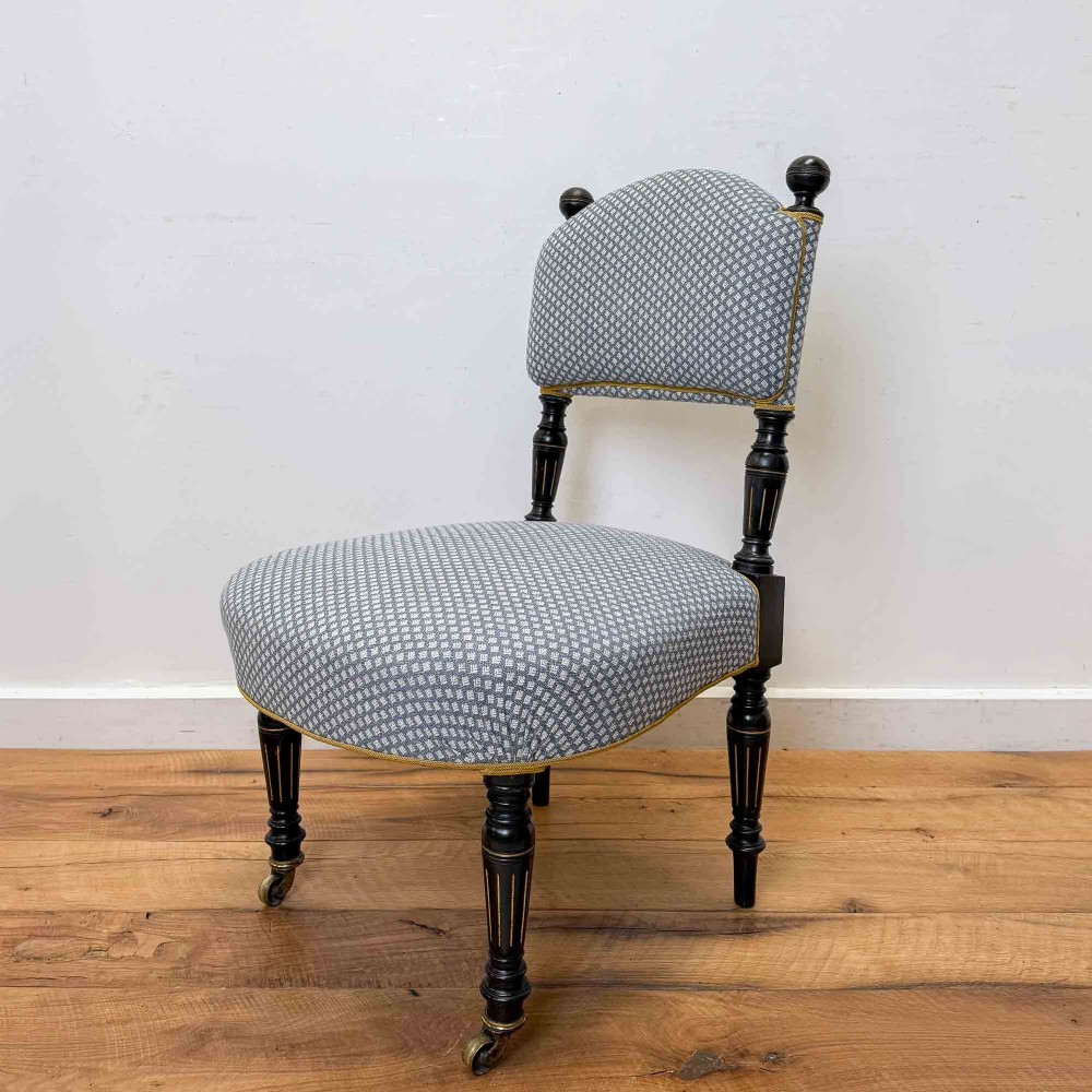 Aesthetic Movement Ebonised Upholstered Chair