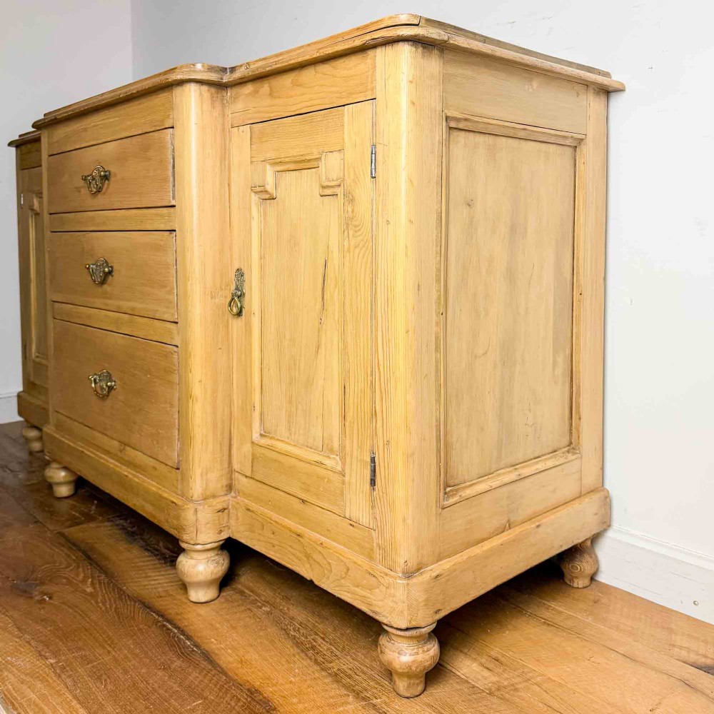 Antique Pine Breakfront Sideboard View IX
