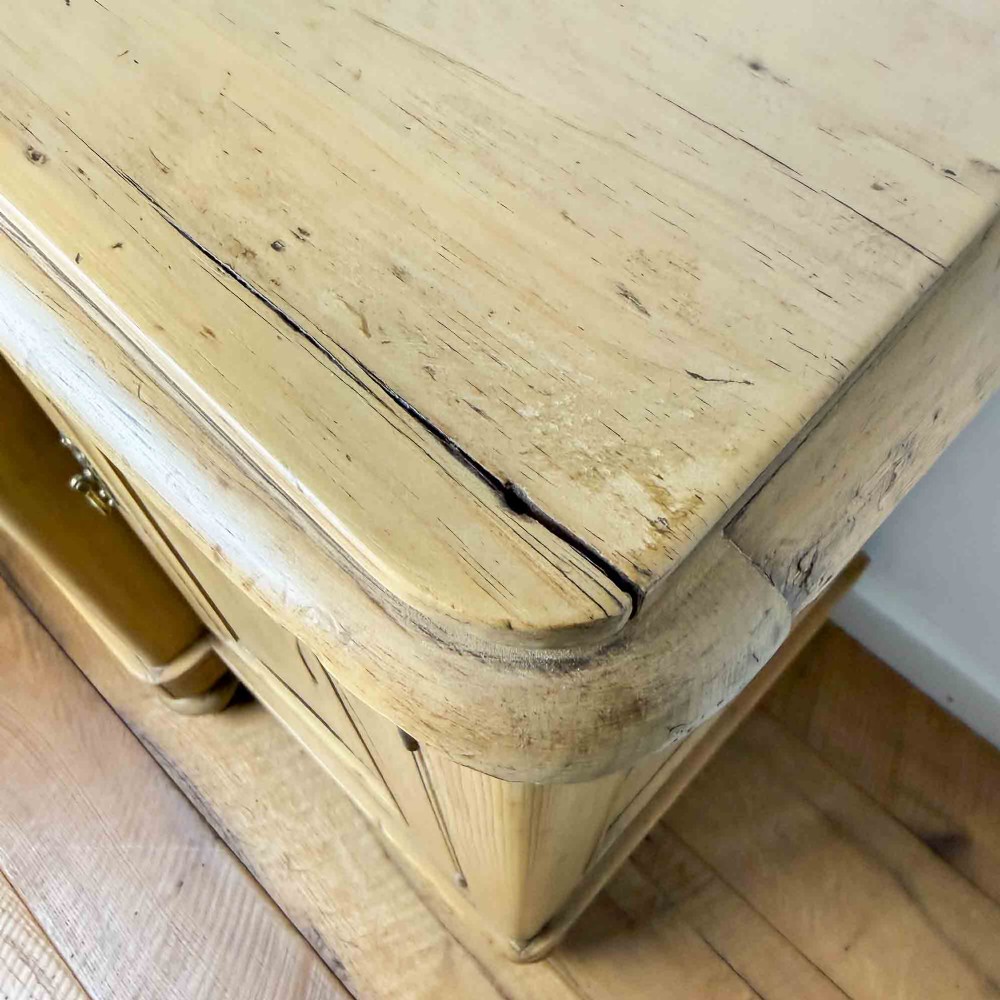 Antique Pine Breakfront Sideboard View XIV