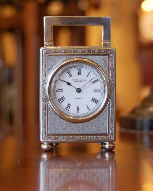mappin webb 1913 silver carriage clock - CATEGORY: ANTIQUE CLOCKS - DATED 1910