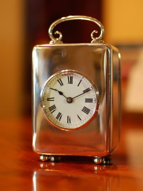 SILVER TIMEPIECE CARRIAGE CLOCK - ADDITIONAL PHOTO 3