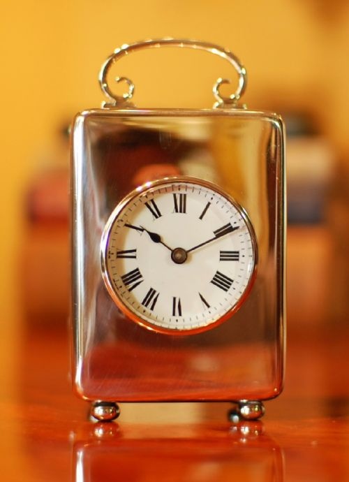 SILVER TIMEPIECE CARRIAGE CLOCK - ADDITIONAL PHOTO 5