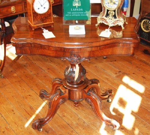 SUPERB ROSEWOOD CARD TABLE - ADDITIONAL PHOTO 1