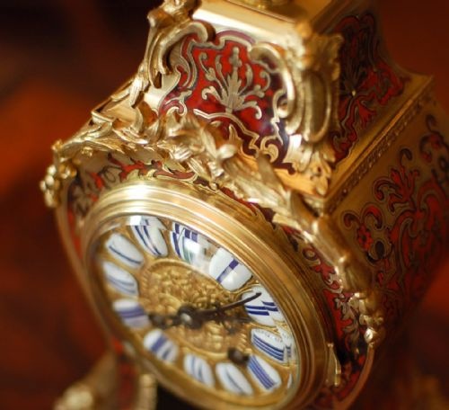 HOWELL JAMES BOULLE CLOCK MANTEL CLOCK - ADDITIONAL PHOTO 4