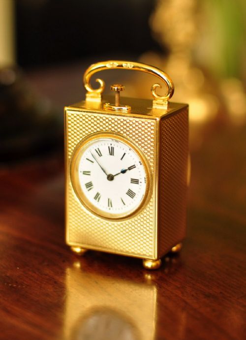 miniature carriage clock push quarter repeat sonnerie - CATEGORY: ANTIQUE CLOCKS - DATED EDWARDIAN