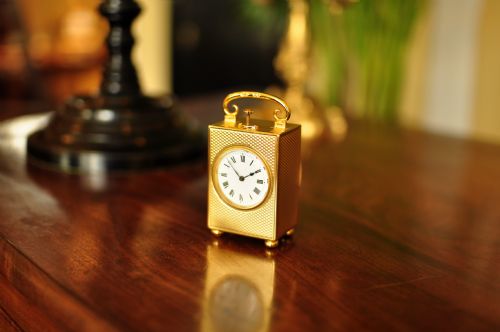 MINIATURE CARRIAGE CLOCK PUSH QUARTER REPEAT SONNERIE - ADDITIONAL PHOTO 4