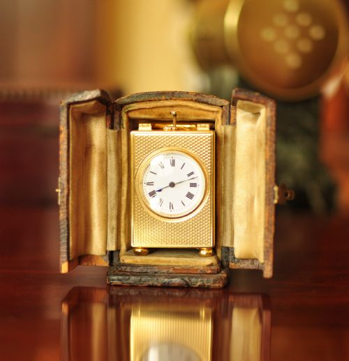MINIATURE CARRIAGE CLOCK PUSH QUARTER REPEAT SONNERIE - ADDITIONAL PHOTO 7