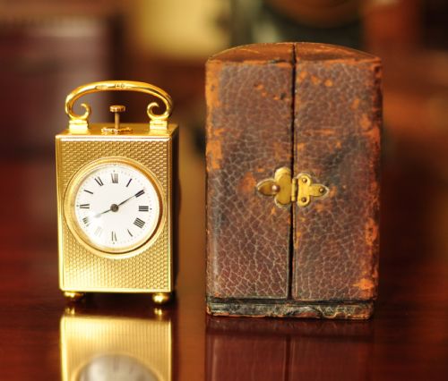 MINIATURE CARRIAGE CLOCK PUSH QUARTER REPEAT SONNERIE - ADDITIONAL PHOTO 8