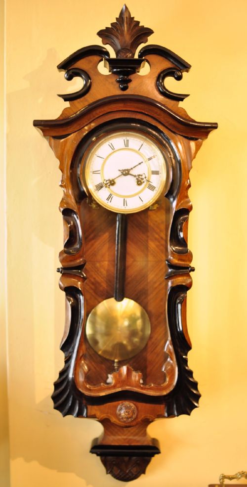 vienna wall clock swedish market model - CATEGORY: ANTIQUE CLOCKS - DATED 1890