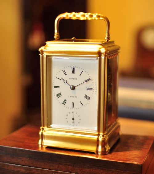 carriage clock for asprey and by henri jacot grande sonnerie strike - CATEGORY: ANTIQUE CLOCKS - DATED 1890