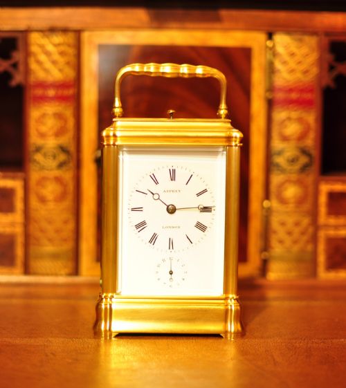 CARRIAGE CLOCK FOR ASPREY AND BY HENRI JACOT GRANDE SONNERIE STRIKE - ADDITIONAL PHOTO 2