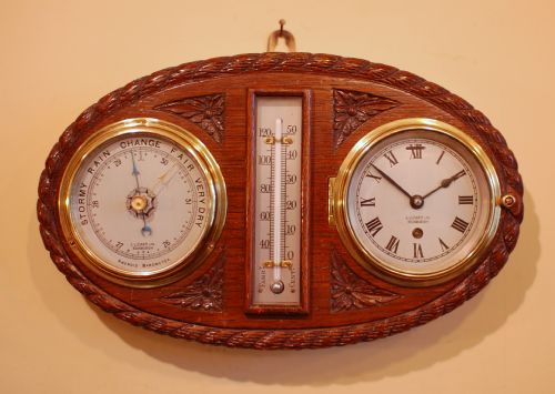 Nautical, Wall Clock - Barometer - Thermometer.
