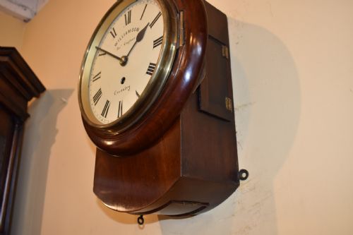 SMALL 8INCH DIAL ANTIQUE 'FUSEE' WALL CLOCK - ADDITIONAL PHOTO 1