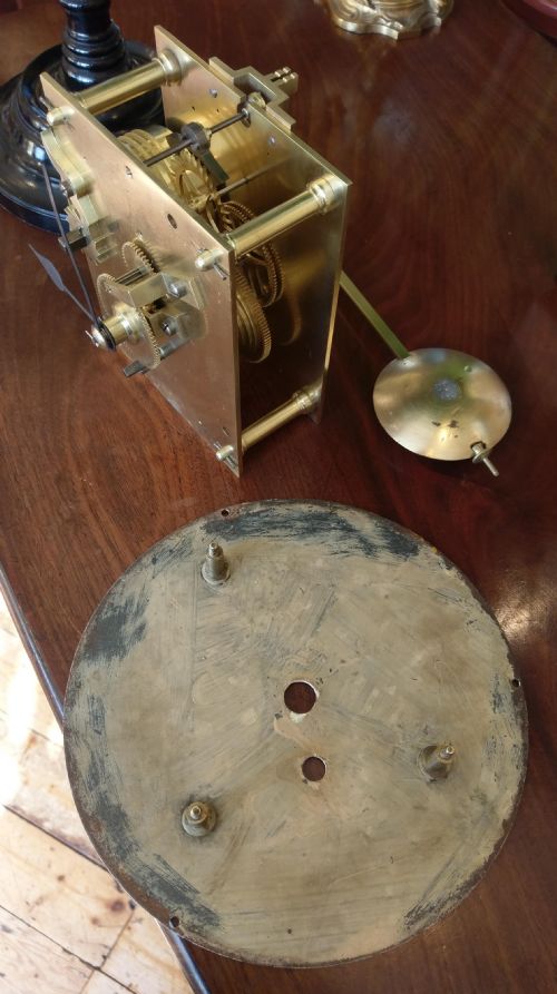 SMALL 8INCH DIAL ANTIQUE 'FUSEE' WALL CLOCK - ADDITIONAL PHOTO 6