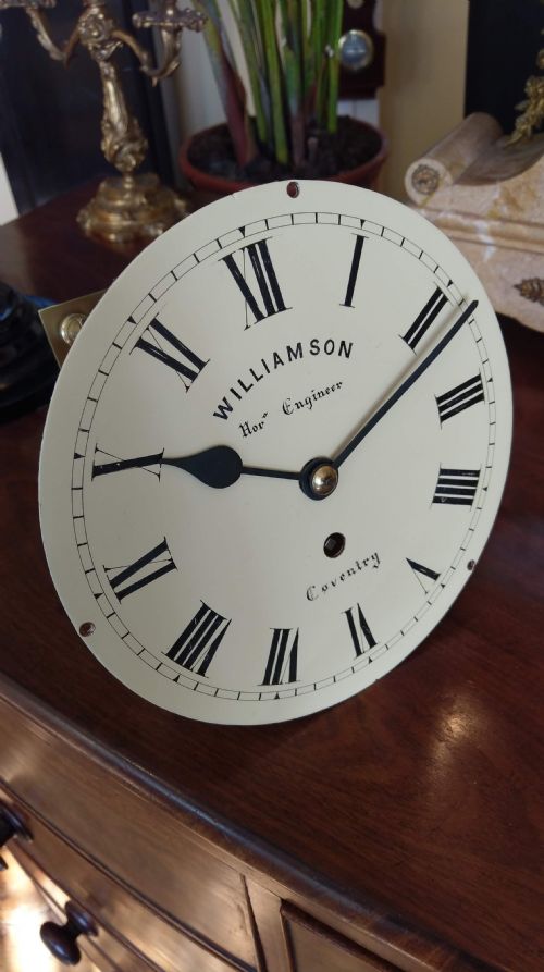 SMALL 8INCH DIAL ANTIQUE 'FUSEE' WALL CLOCK - ADDITIONAL PHOTO 8