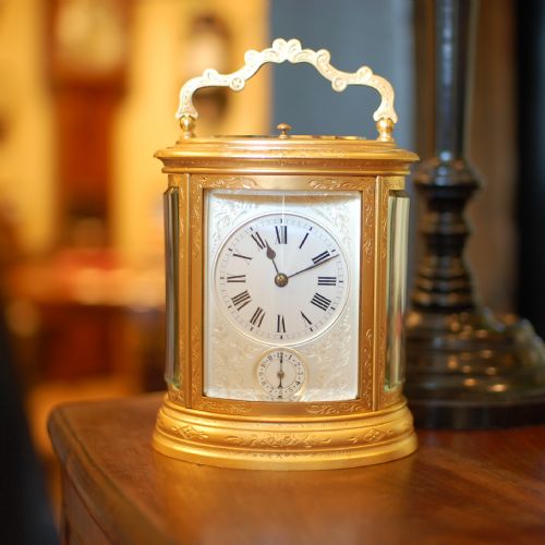 grande and petite sonnerie oval carriage clock - CATEGORY: ANTIQUE CLOCKS - DATED 1870