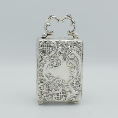 SILVER 'REPOUSSE' MINIATURE CARRIAGE CLOCKTIMEPIECE - ADDITIONAL PHOTO 4