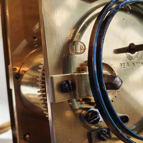 OVAL ENGRAVED CARRIAGE CLOCK BY DROCOURT - ADDITIONAL PHOTO 9