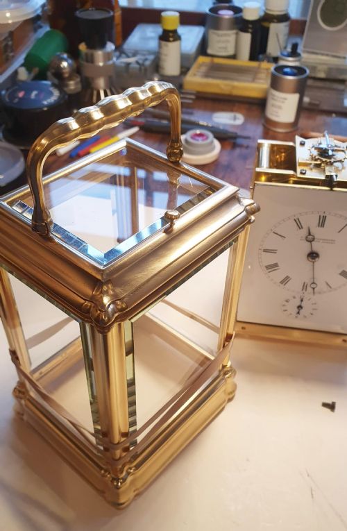 CARRIAGE CLOCK BY HENRI JACOT FOR KLAFTENBERGER LONDON - ADDITIONAL PHOTO 6