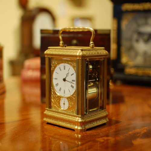 large carriage clock grande sonnerie drocourt - CATEGORY: ANTIQUE CLOCKS - DATED 1880
